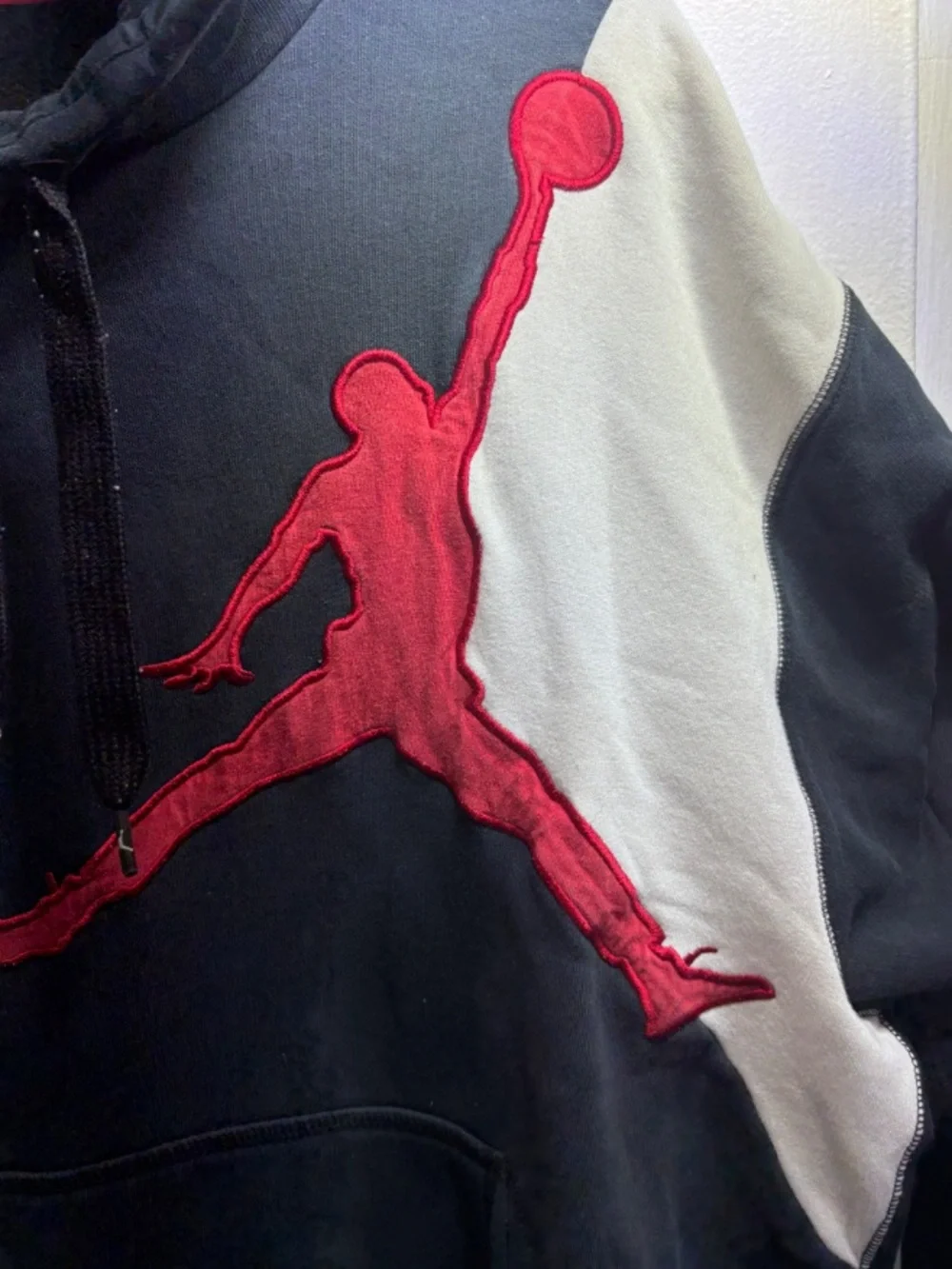 Nike Jordan Jumpman Big Logo Fleece Pullover Hoodie Black White Red XL 2011